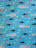 Load image into Gallery viewer, Organic Under the Sea Whales and Sharks and Fishies Custom Baby and Toddler Bedding
