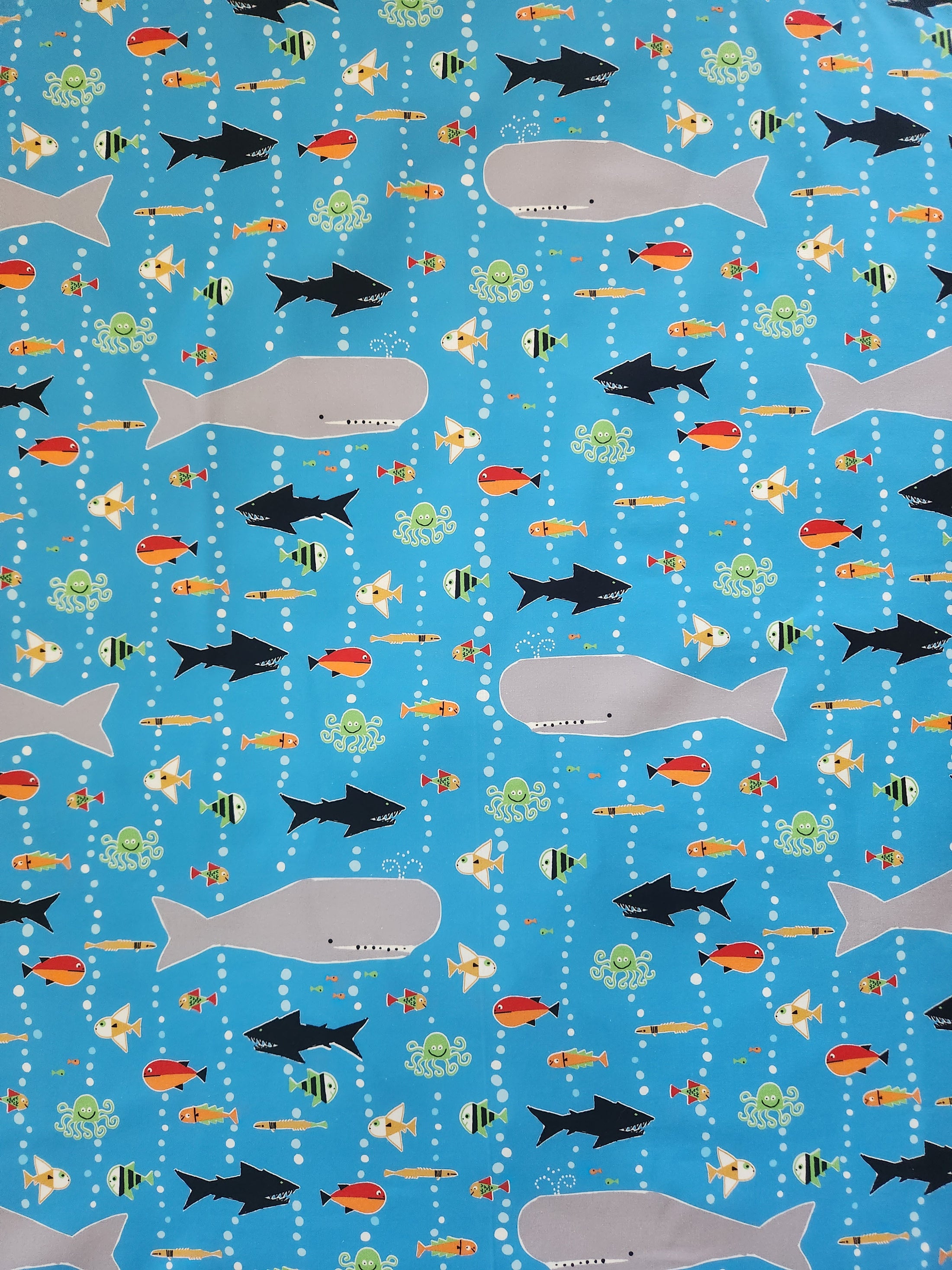 Organic Under the Sea Whales and Sharks and Fishies Custom Baby and Toddler Bedding