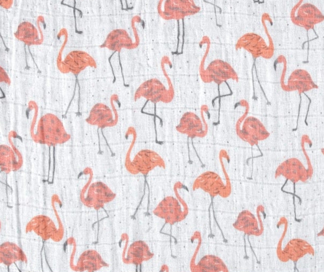 Flamingo Crib Sheet + Swaddle Blanket - MookyPookyandMuffin
