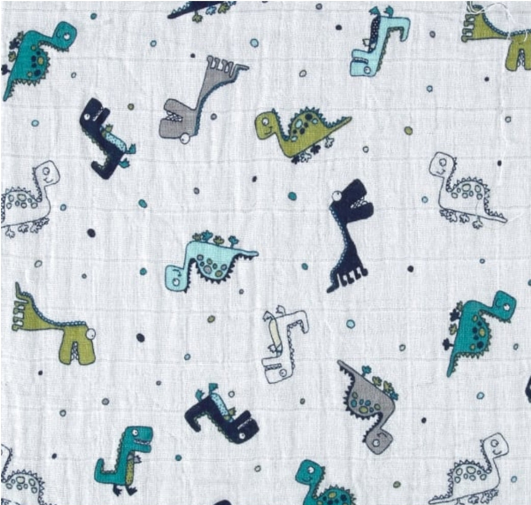 Dinosaur Crib Sheet + Swaddle Blanket Set - MookyPookyandMuffin