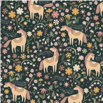 Whimsical Ponies and Wildflowers Ready to Ship Crib Sheet - MookyPookyandMuffin