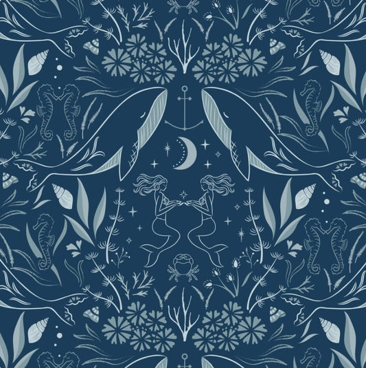 Sound of the Sea Enchanted Ocean in Midnight Custom Baby and Toddler Bedding - MookyPookyandMuffin