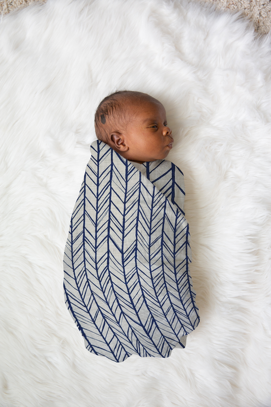 Royal Herringbone Swaddle Blanket