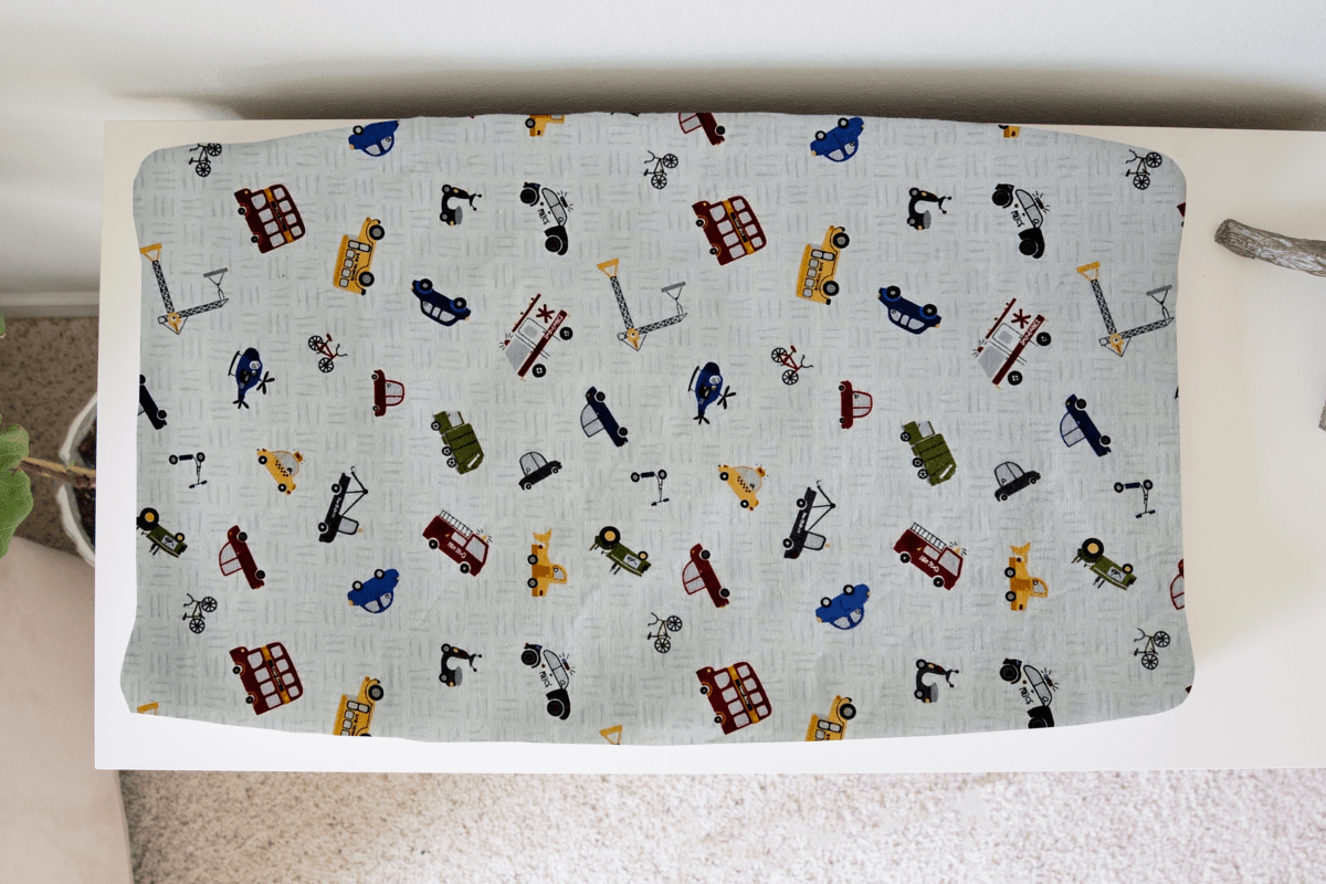 City Hustle and Bustle – Vehicle Parade Crib Handmade Baby and Toddler Bedding - MookyPookyandMuffin