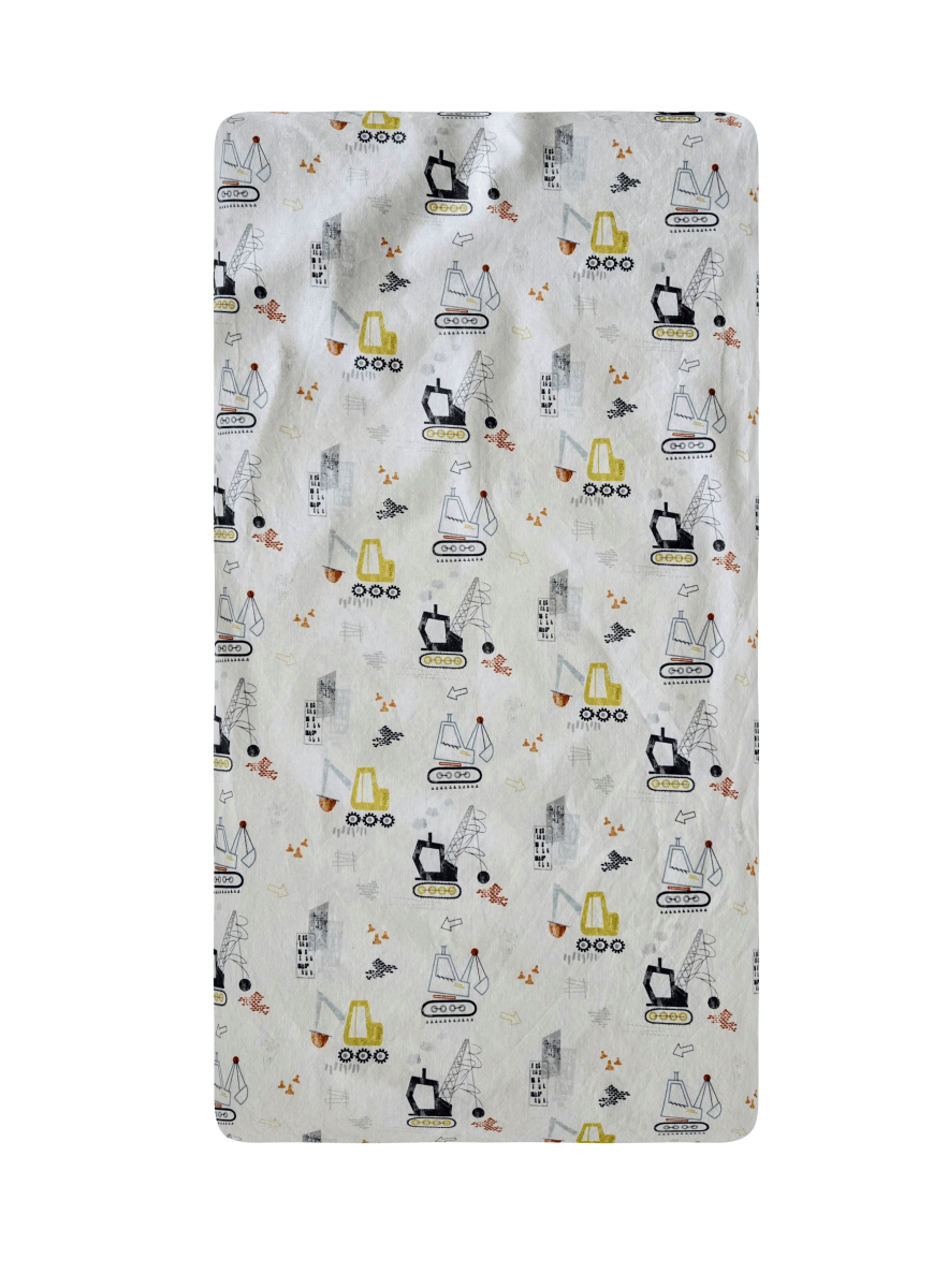 Construction Zone Ahead Handmade Crib Sheet - MookyPookyandMuffin