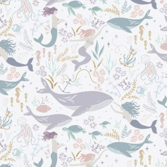 Enchanted Ocean Mermaids and Whales Custom Baby and Toddler Bedding - MookyPookyandMuffin