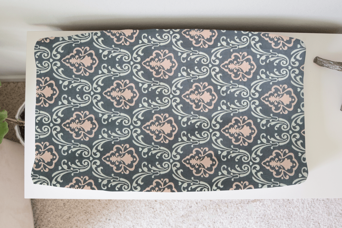 Enchanting Pink and Gray Damask Handmade Baby and Toddler Bedding - MookyPookyandMuffin