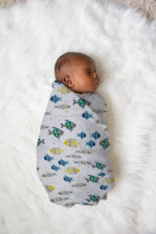 Come Swim with Me in the Sea! Swaddle Blanket