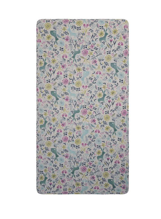 Floral Bunny Handmade Ready to Ship Crib Sheet - MookyPookyandMuffin