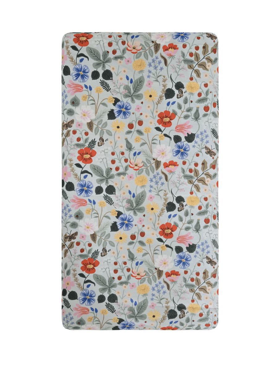 Floral Heaven on Mint Rifle Paper Ready to Ship Crib Sheet+Changing Pad Cover Set - MookyPookyandMuffin