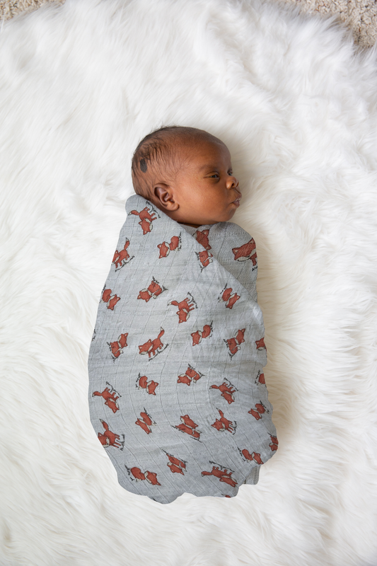 Foxy Time Swaddle Blanket