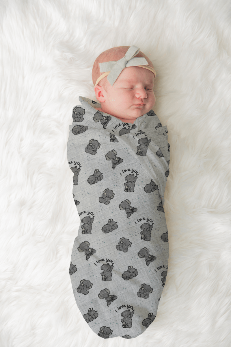 I Love You, Baby Swaddle Blanket - MookyPookyandMuffin