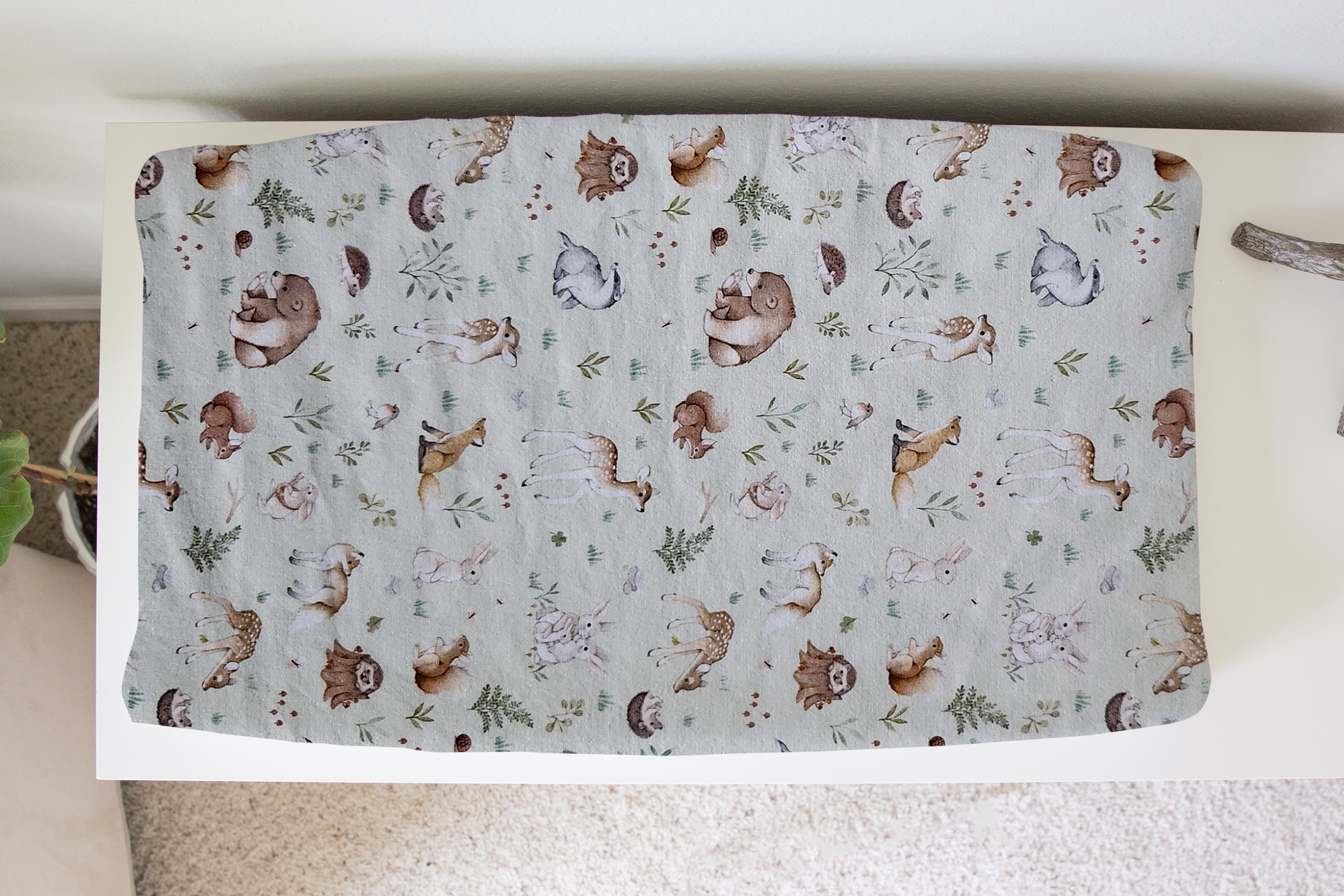 Forest Friends in Green Custom Baby and Toddler Bedding - MookyPookyandMuffin