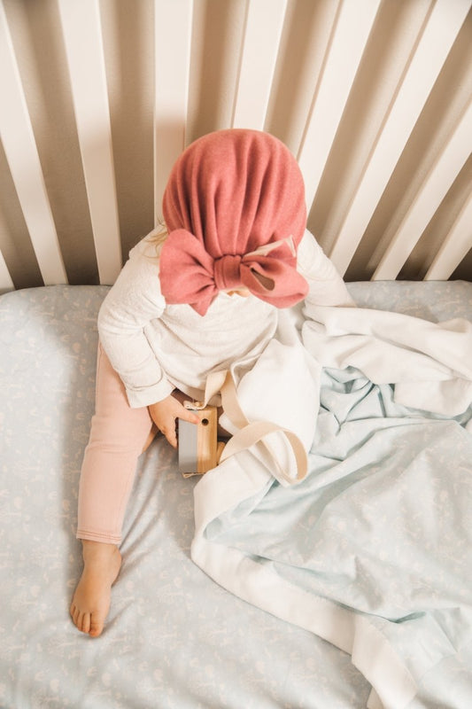 Misty Blue Forest Friends Toile Ready to Ship Crib Sheet - MookyPookyandMuffin