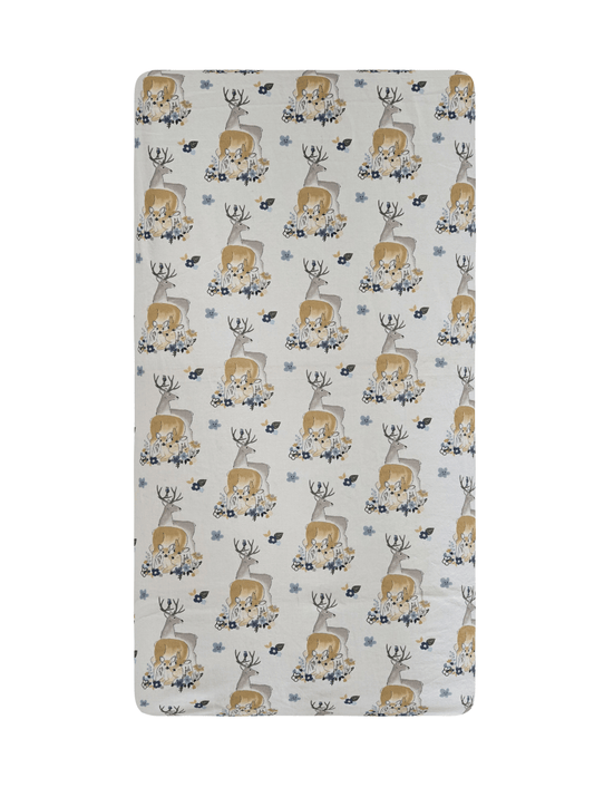 Mommy Daddy and Baby Deer Ready to Ship Crib Sheet - MookyPookyandMuffin