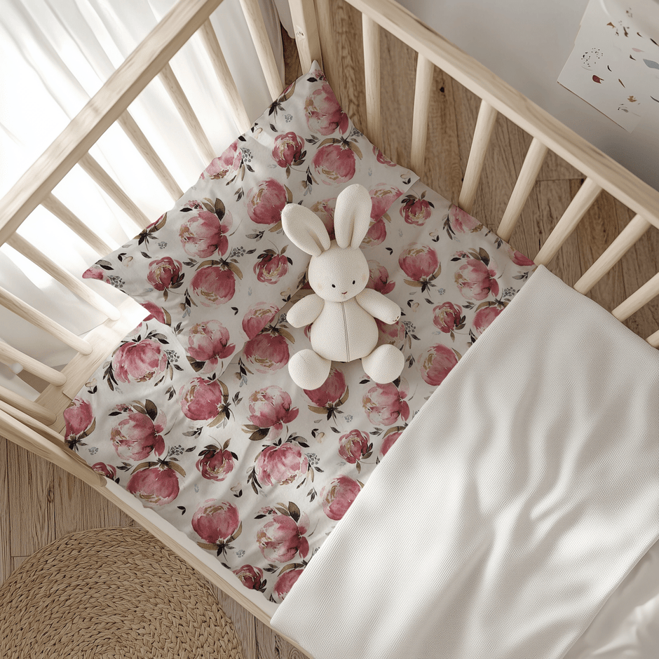 Peony Elegance Floral Custom Baby and Toddler Bedding - MookyPookyandMuffin