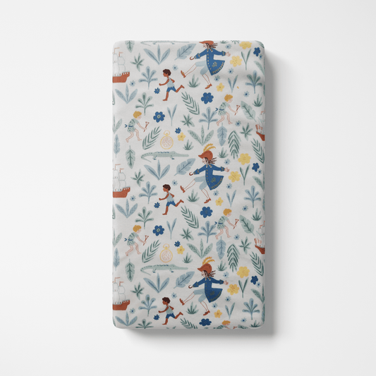 Peter Pan on White Ready to Ship Crib Sheet - MookyPookyandMuffin