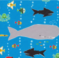 Load image into Gallery viewer, Organic Under the Sea Whales and Sharks and Fishies Custom Baby and Toddler Bedding
