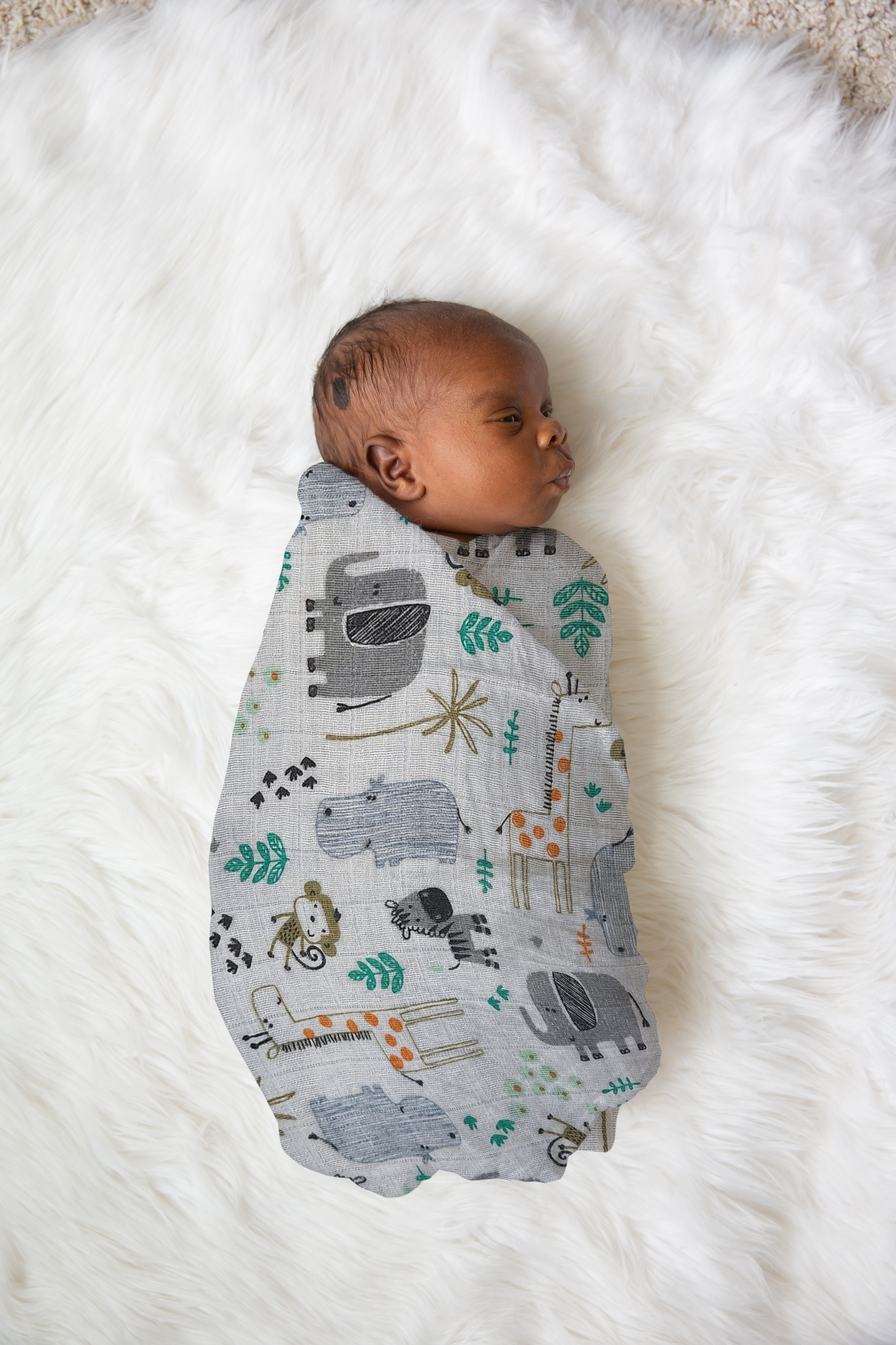 Safari Animal Swaddle Blanket