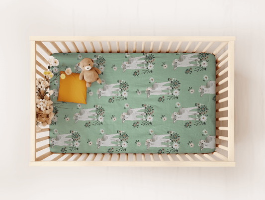 Spring Lambs and Flowers Ready to Ship Crib Sheet - MookyPookyandMuffin