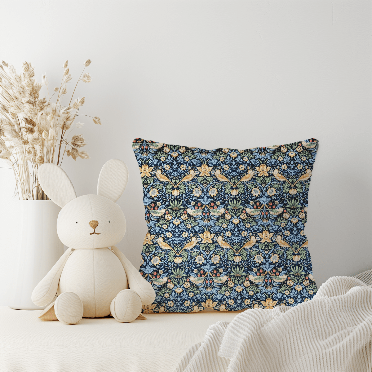 Strawberry Thief in Blue – Handmade William Morris Baby & Toddler Bedding - MookyPookyandMuffin