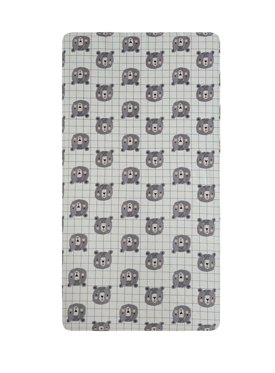 Teddy Bears in Gray Ready to Ship Crib Sheet - MookyPookyandMuffin
