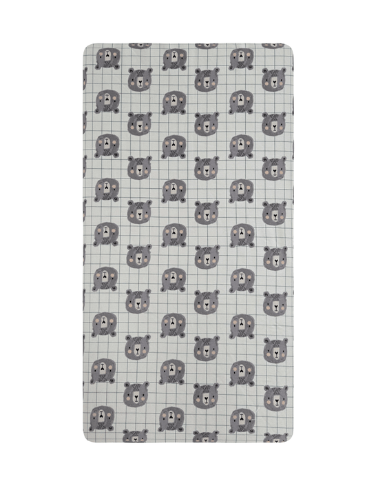 Teddy Bears in Gray Ready to Ship Crib Sheet - MookyPookyandMuffin