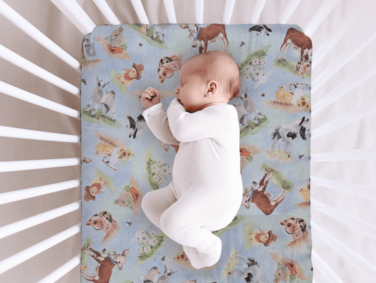The Farm Life Handmade Ready to Ship Crib Sheet - MookyPookyandMuffin