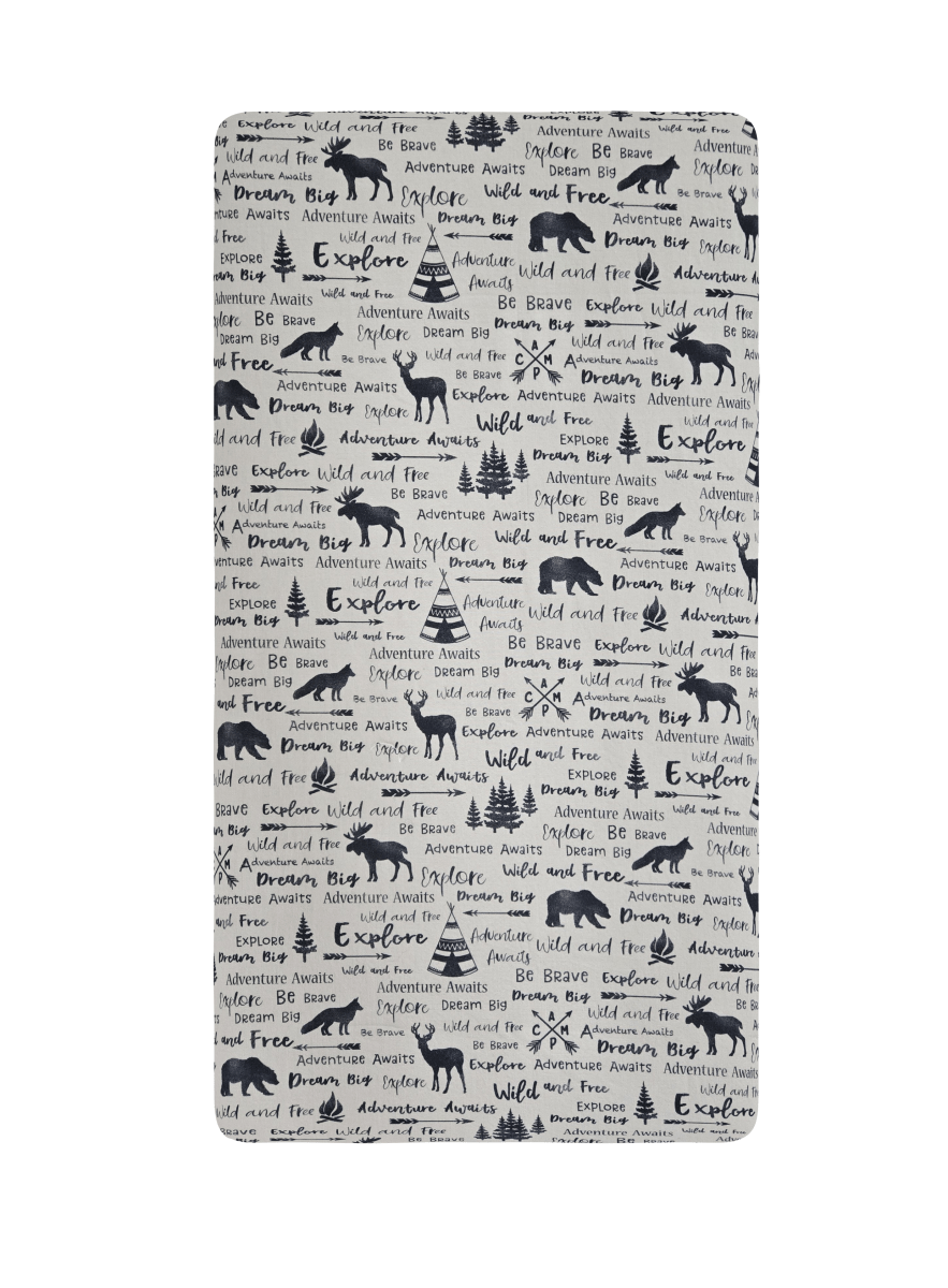 Wild and Free with the Woodland Creatures Ready to Ship Crib Sheet - MookyPookyandMuffin