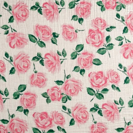Rose Garden Embrace Pink Swaddle Blanket - MookyPookyandMuffin