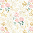 Load image into Gallery viewer, Gold and Pink Floral Dreams Custom Baby and Toddler Bedding - MookyPookyandMuffin
