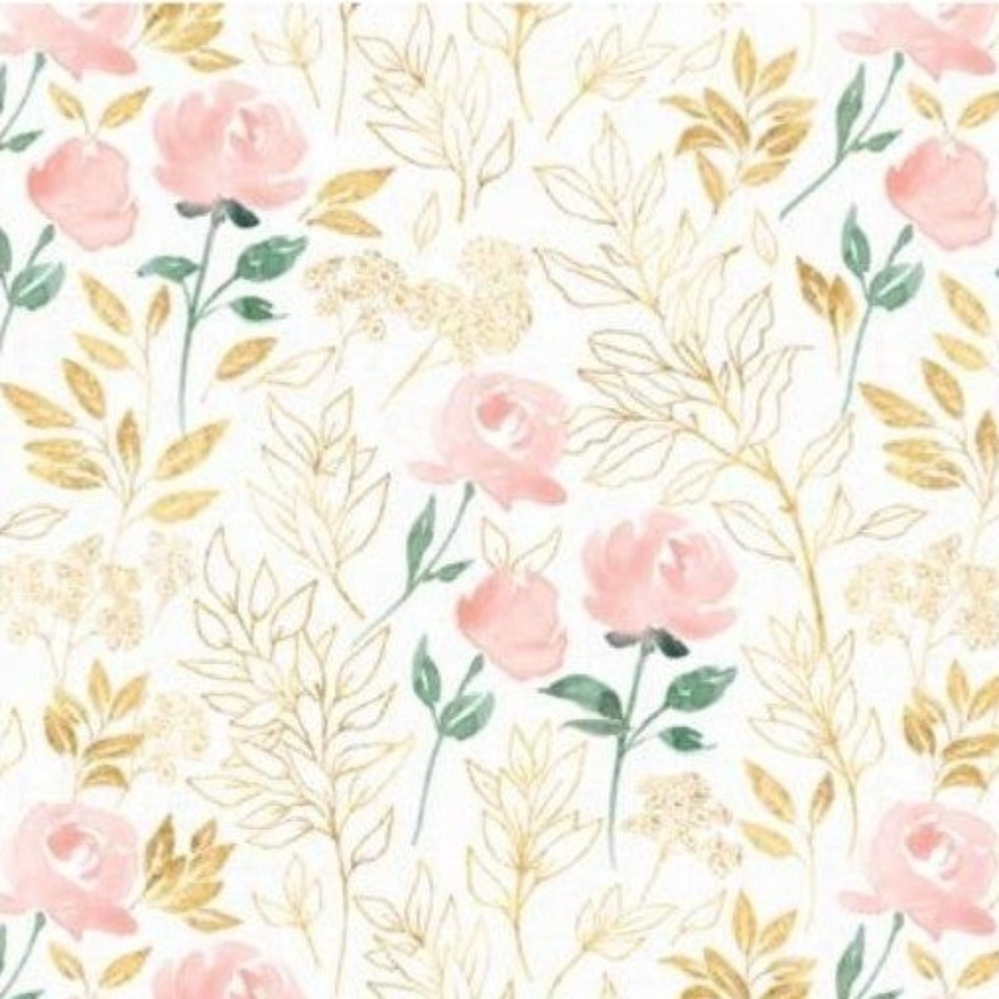 Gold and Pink Floral Dreams Custom Baby and Toddler Bedding - MookyPookyandMuffin