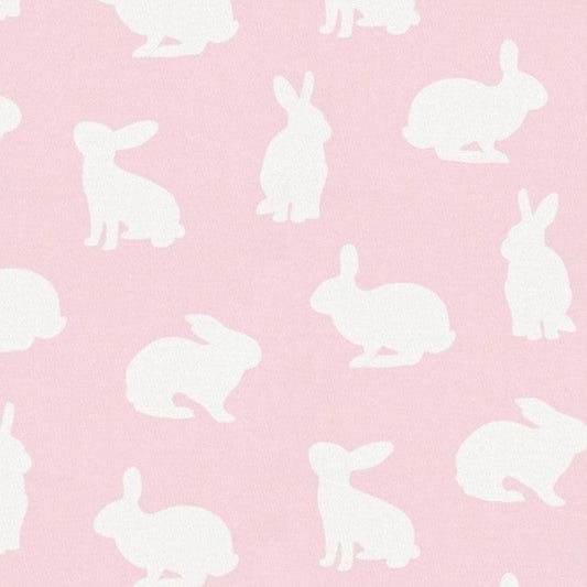 Organic Cotton Crib Bedding Pink and White Bunnies - MookyPookyandMuffin