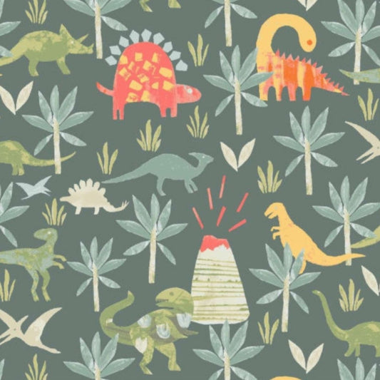 Dinosaurs in Green Custom Baby and Toddler Bedding - MookyPookyandMuffin