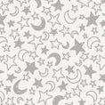 Load image into Gallery viewer, Organic Gray and White Stars and Moons Crib Sheet - MookyPookyandMuffin
