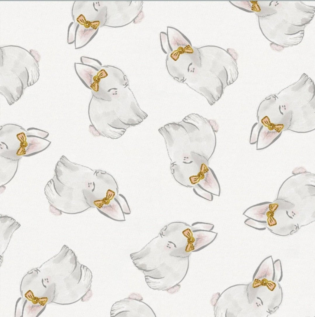Watercolor Bunnies Organic Crib Sheet - MookyPookyandMuffin
